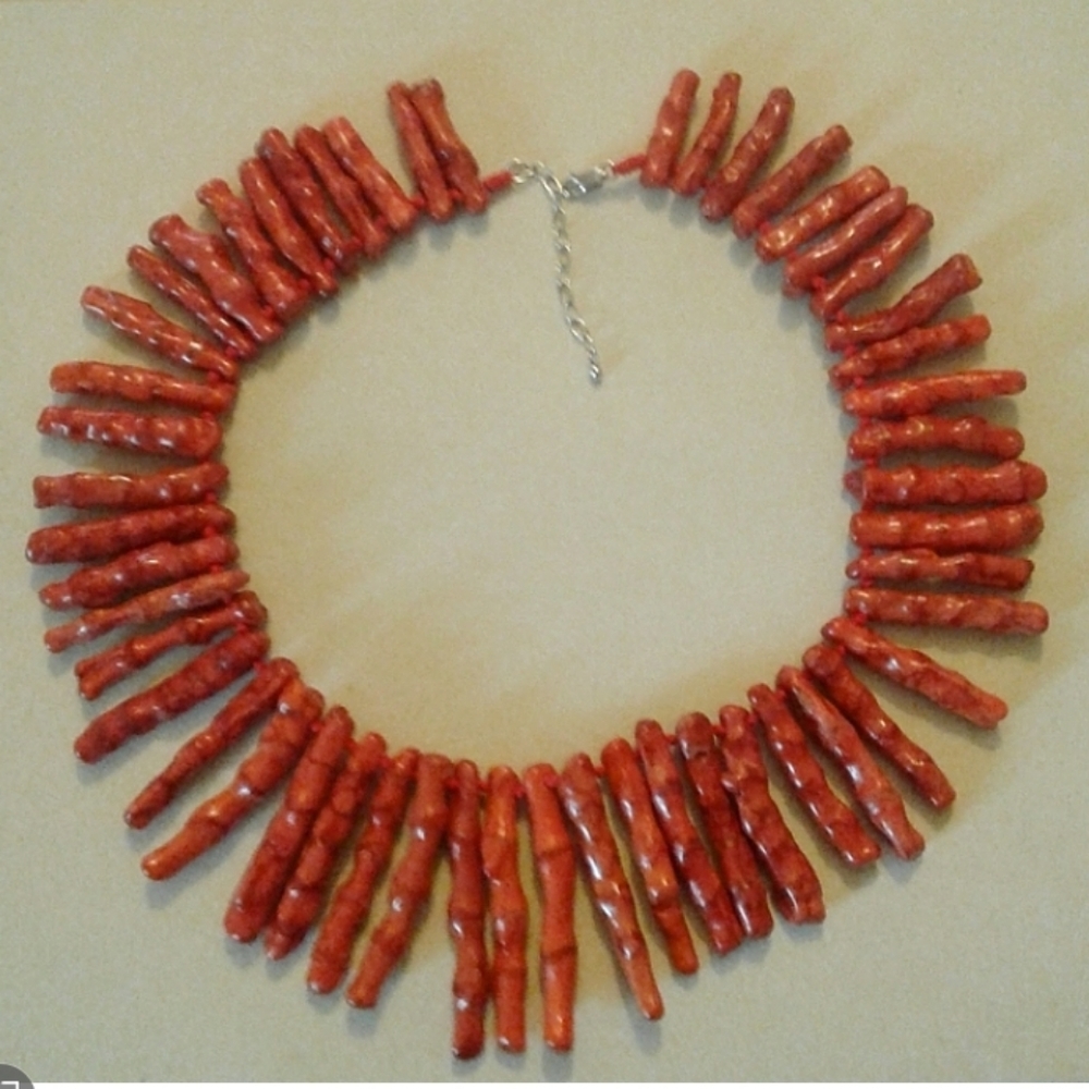 Coral Branch Bib Necklace
